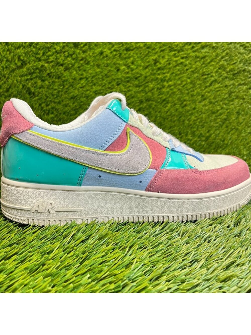 Nike‎ Air Force 1 Low Easter Mens Size 7 Pink Blue Green Athletic Shoes Sneakers